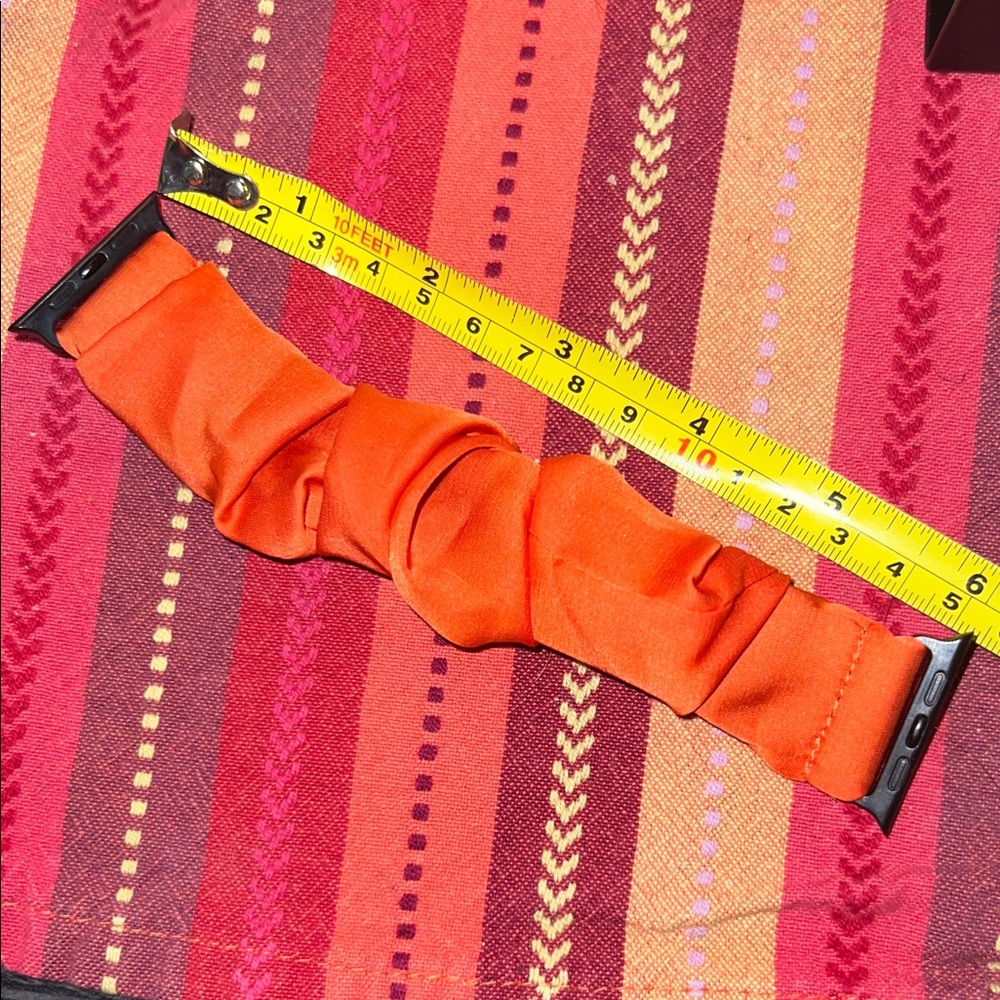 Apple Watch Series 8 Orange Scrunchie Apple Watch Band